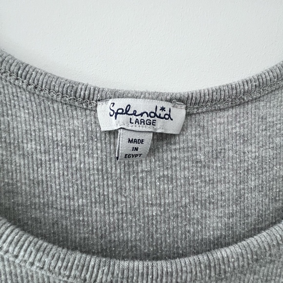 Splendid Classic Ribbed Tank Top - Grey - Picture 2 of 2